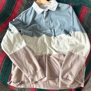 Cotton On Colorblock Polo Shirt - Blue, White, and Tan